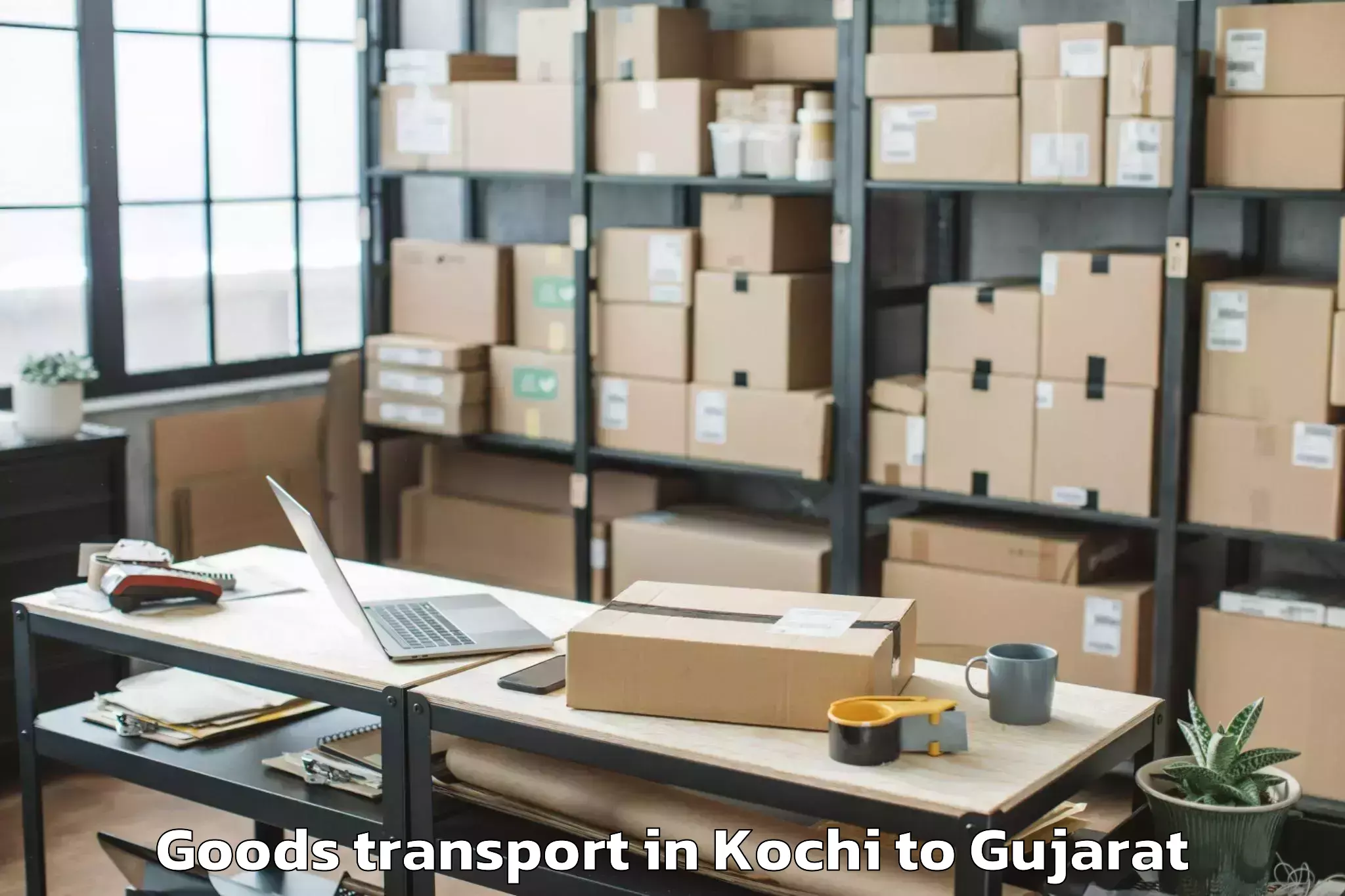 Top Kochi to Dhuwaran Goods Transport Available